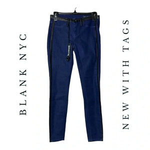 1495. BLANK NYC YHE LOVE & THEFT DENIM JEANS‎ WITH FAUX TRIM ANKLE SKINNY 29”